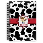 Cowprint w/Cowboy Spiral Notebook - 7x10 w/ Name or Text