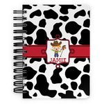 Cowprint w/Cowboy Spiral Notebook - 5x7 w/ Name or Text