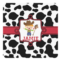 Cowprint w/Cowboy Square Decal - Large (Personalized)