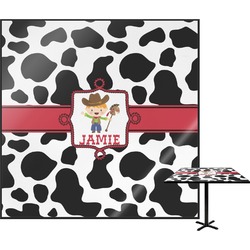 Cowprint w/Cowboy Square Table Top - 24" (Personalized)