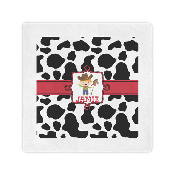 Custom Cowprint w/Cowboy Cocktail Napkins (Personalized)