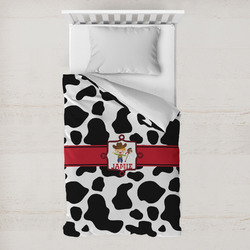 Cowprint w/Cowboy Toddler Duvet Cover w/ Name or Text