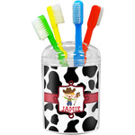 Cowprint w/Cowboy Toothbrush Holder (Personalized)