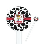 Cowprint w/Cowboy Round Plastic Stir Sticks (Personalized)