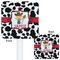 Cowprint w/Cowboy White Plastic Stir Stick - Double Sided - Approval