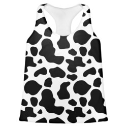 Cowprint w/Cowboy Womens Racerback Tank Top - Large