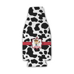 Cowprint w/Cowboy Zipper Bottle Cooler (Personalized)