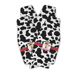 Cowprint w/Cowboy Zipper Bottle Cooler - Set of 4 (Personalized)