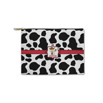 Cowprint w/Cowboy Zipper Pouch - Small - 8.5"x6" (Personalized)