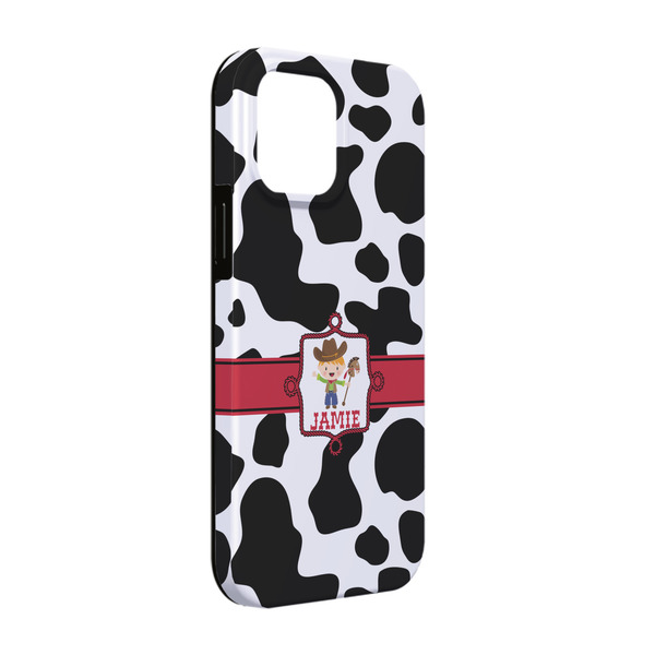 Custom Cowprint w/Cowboy iPhone Case - Rubber Lined - iPhone 13 (Personalized)