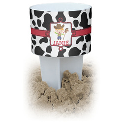 Cowprint w/Cowboy White Beach Spiker Drink Holder (Personalized)