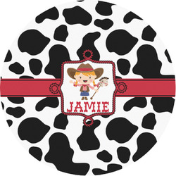 Cowprint Cowgirl Multipurpose Round Labels - 1" (Personalized)