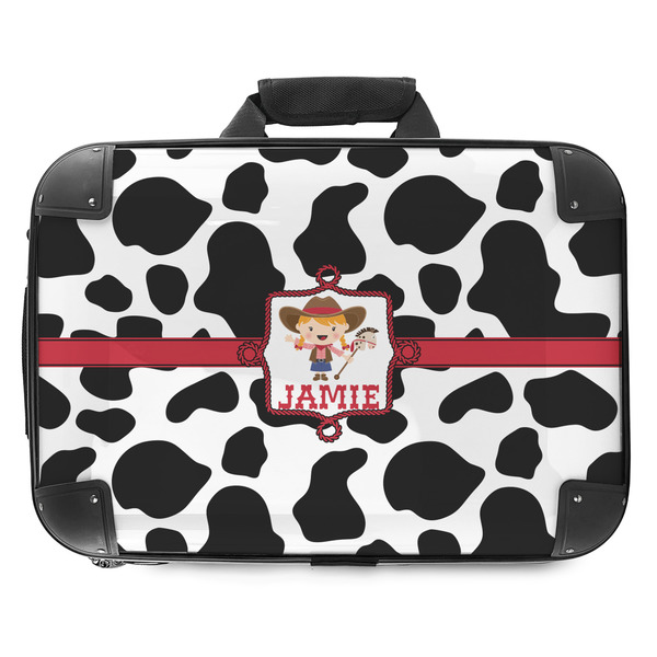 Custom Cowprint Cowgirl Hard Shell Briefcase - 18" (Personalized)