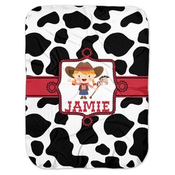 Cowprint Cowgirl Baby Swaddling Blanket (Personalized)