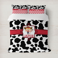 Cowprint Cowgirl Duvet Cover Set - Full / Queen (Personalized)