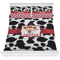 Cowprint Cowgirl Comforter Set - Full / Queen (Personalized)