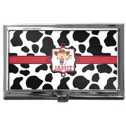 Cowprint Cowgirl Business Card Case