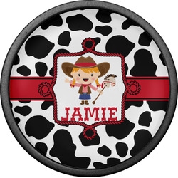 Cowprint Cowgirl Cabinet Knob (Black) (Personalized)