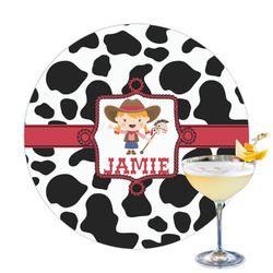 Cowprint Cowgirl Printed Drink Topper (Personalized)