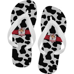 Cowprint Cowgirl Flip Flops - Small (Personalized)