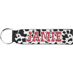 Cowprint Cowgirl Neoprene Keychain Fob (Personalized)