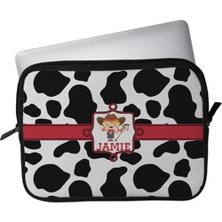 Cowprint Cowgirl Laptop Sleeve / Case - 15" (Personalized)