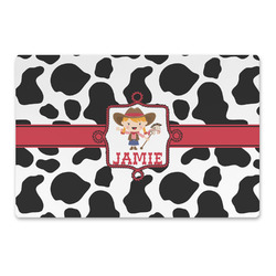 Cowprint Cowgirl Large Rectangle Car Magnet (Personalized)