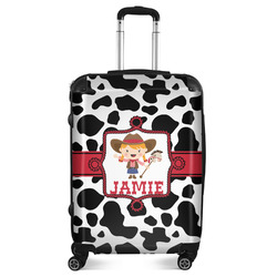 Cowprint Cowgirl Suitcase - 24" Medium - Checked (Personalized)