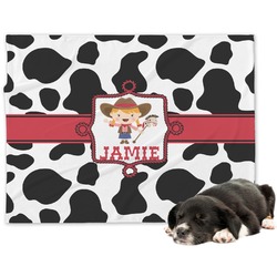 Cowprint Cowgirl Dog Blanket - Large (Personalized)