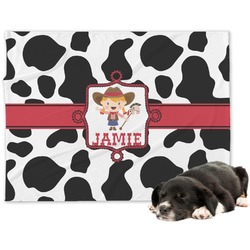 Cowprint Cowgirl Dog Blanket - Regular (Personalized)