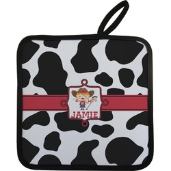 Cowprint Cowgirl Pot Holder w/ Name or Text