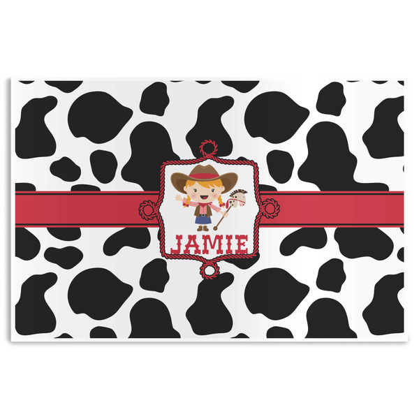 Custom Cowprint Cowgirl Disposable Paper Placemats (Personalized)