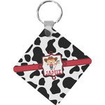 Cowprint Cowgirl Diamond Plastic Keychain w/ Name or Text