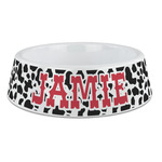 Cowprint Cowgirl Plastic Dog Bowl - Large (Personalized)