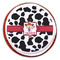 Cowprint Cowgirl Printed Icing Circle - Large - On Cookie