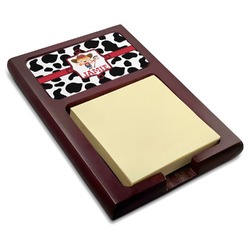 Cowprint Cowgirl Red Mahogany Sticky Note Holder (Personalized)