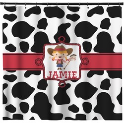Cowprint Cowgirl Shower Curtain - 71" x 74" (Personalized)
