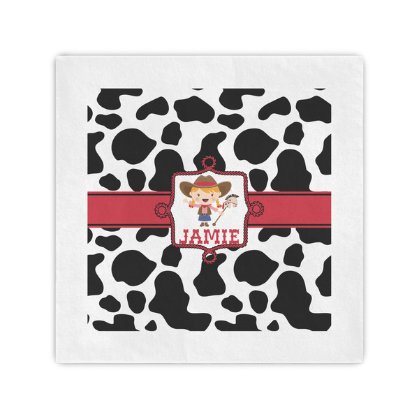 Custom Cowprint Cowgirl Standard Cocktail Napkins (Personalized)