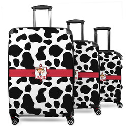 Cowprint Cowgirl 3 Piece Luggage Set - 20" Carry On, 24" Medium Checked, 28" Large Checked (Personalized)