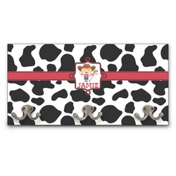 Cowprint Cowgirl Wall Mounted Coat Rack (Personalized)