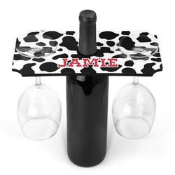 Cowprint Cowgirl Wine Bottle & Glass Holder (Personalized)