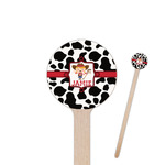 Cowprint Cowgirl 6" Round Wooden Stir Sticks - Double Sided (Personalized)