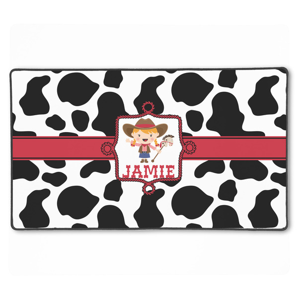 Custom Cowprint Cowgirl XXL Gaming Mouse Pad - 24" x 14" (Personalized)