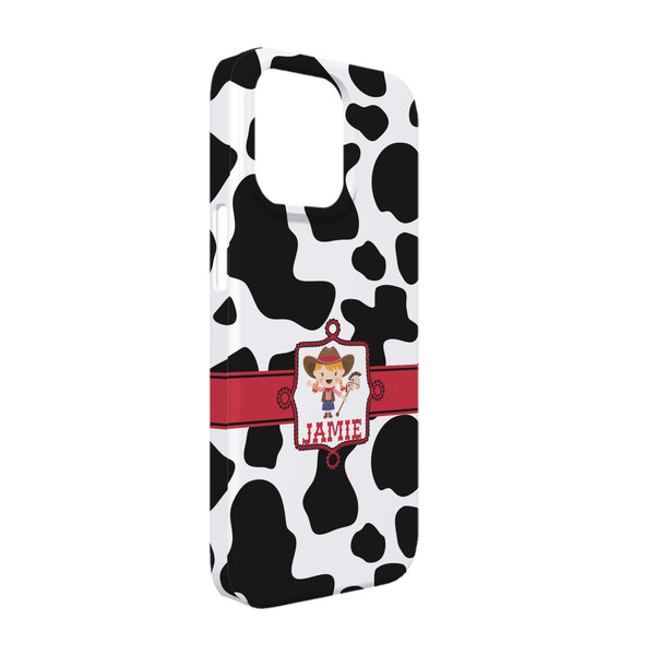 Custom Cowprint Cowgirl iPhone Case - Plastic - iPhone 13 Pro (Personalized)