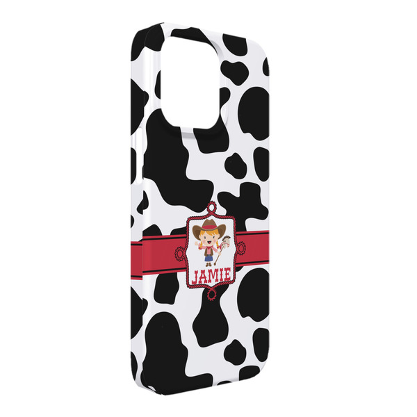 Custom Cowprint Cowgirl iPhone Case - Plastic - iPhone 13 Pro Max (Personalized)