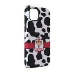 Cowprint Cowgirl iPhone Case - Rubber Lined - iPhone 14 Pro (Personalized)