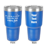 Mermaids 30 oz Stainless Steel Tumbler - Royal Blue - Double-Sided (Personalized)