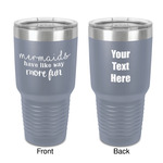 Mermaids 30 oz Stainless Steel Tumbler - Grey - Double-Sided (Personalized)