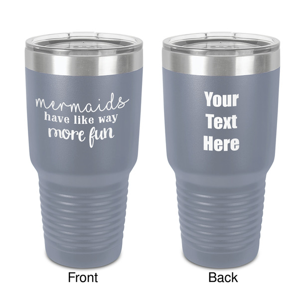 Custom Mermaids 30 oz Stainless Steel Tumbler - Grey - Double-Sided (Personalized)