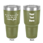 Mermaids 30 oz Stainless Steel Tumbler - Olive - Double-Sided (Personalized)